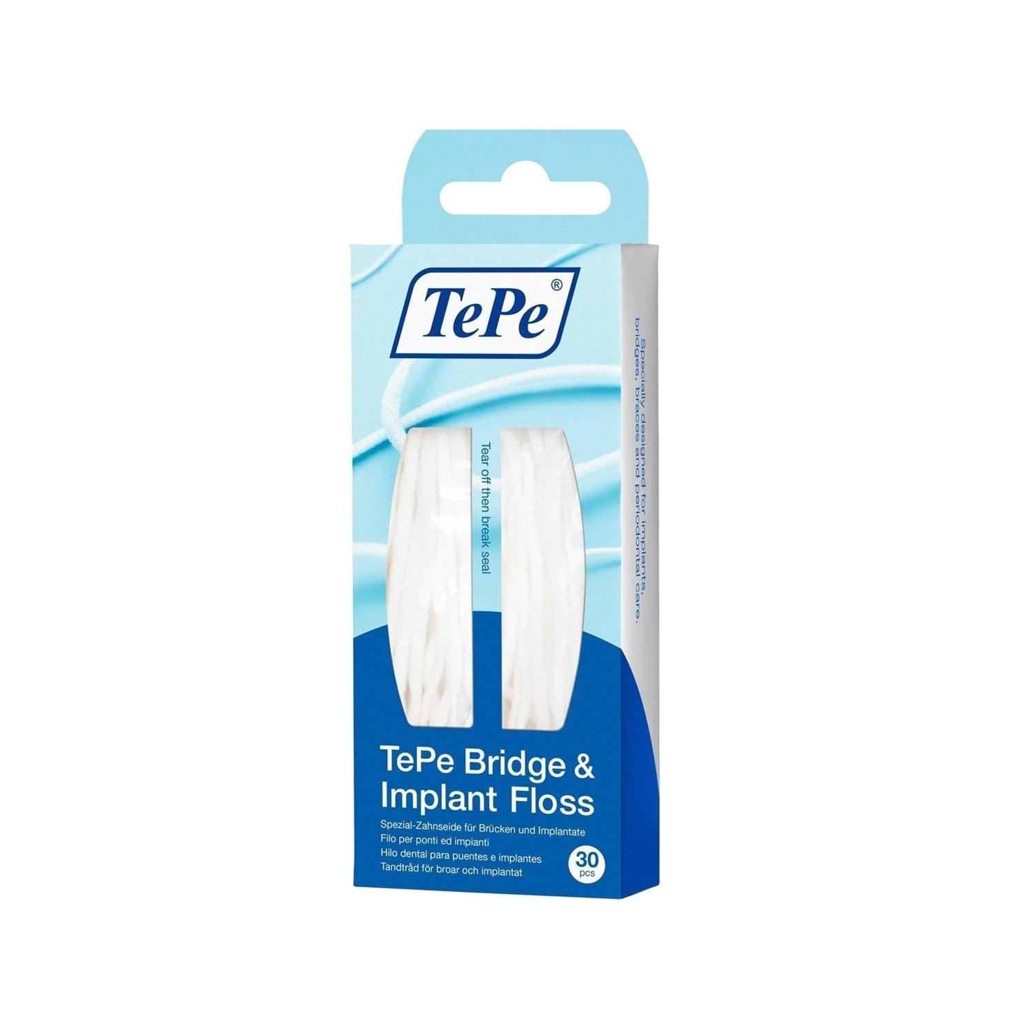 Tepe Bridge&İmplant Floss Diş İpi - Effective Interdental Cleaning for Bridges and Implants Tepe Bridge Floss for Implants & Bridges dental floss, bridge floss, implant floss, interdental cleaning, oral hygiene, Tepe, dental care, oral health, gum health, plaque prevention