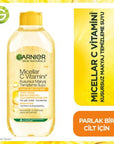 Garnier Micellar Water with Vitamin C - 13.53 fl oz Gentle Makeup Remover & Cleansing Water Garnier Micellar Water with Vitamin C - Gentle Makeup Remover Micellar Water, Makeup Remover, Vitamin C, Garnier, Cleansing Water, Gentle Makeup Removal, Skin Brightening, No-rinse Cleanser, Sensitive Skin, Face Cleanser, Eye Makeup Remover, Lip Cleanser, Reusable Cotton Pads, Skincare Essentials, Beauty Routine, Cosmetic Products
