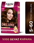 Palette Deluxe Warm Chocolate Hair Dye 5-60 - Long-Lasting, Nourishing Hair Color Palette Deluxe Warm Chocolate Hair Dye - Long Lasting Color hair dye, long-lasting hair color, nourishing hair dye, Warm Chocolate hair color, Palette Deluxe hair dye, hair color, hair care, cosmetic, beauty product, brown hair dye, chocolate hair color