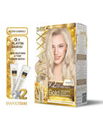 Maxx Deluxe Golden Beauty Platinum Blonde Hair Dye: Strengthens Hair, Adds Radiant Shine & Provides Gray Coverage Maxx Deluxe Platinum Blonde Hair Dye: Golden Shine & Gray Coverage golden blonde hair dye, platinum blonde hair dye, hair dye with gold particles, hair strengthening hair dye, anti-aging hair serum, gray coverage hair dye, Maxx Deluxe hair dye, hair dye with avocado oil, golden beauty hair color, long lasting hair color, hair dye, platinum blonde, golden blonde, hair color, hair strengthening, a