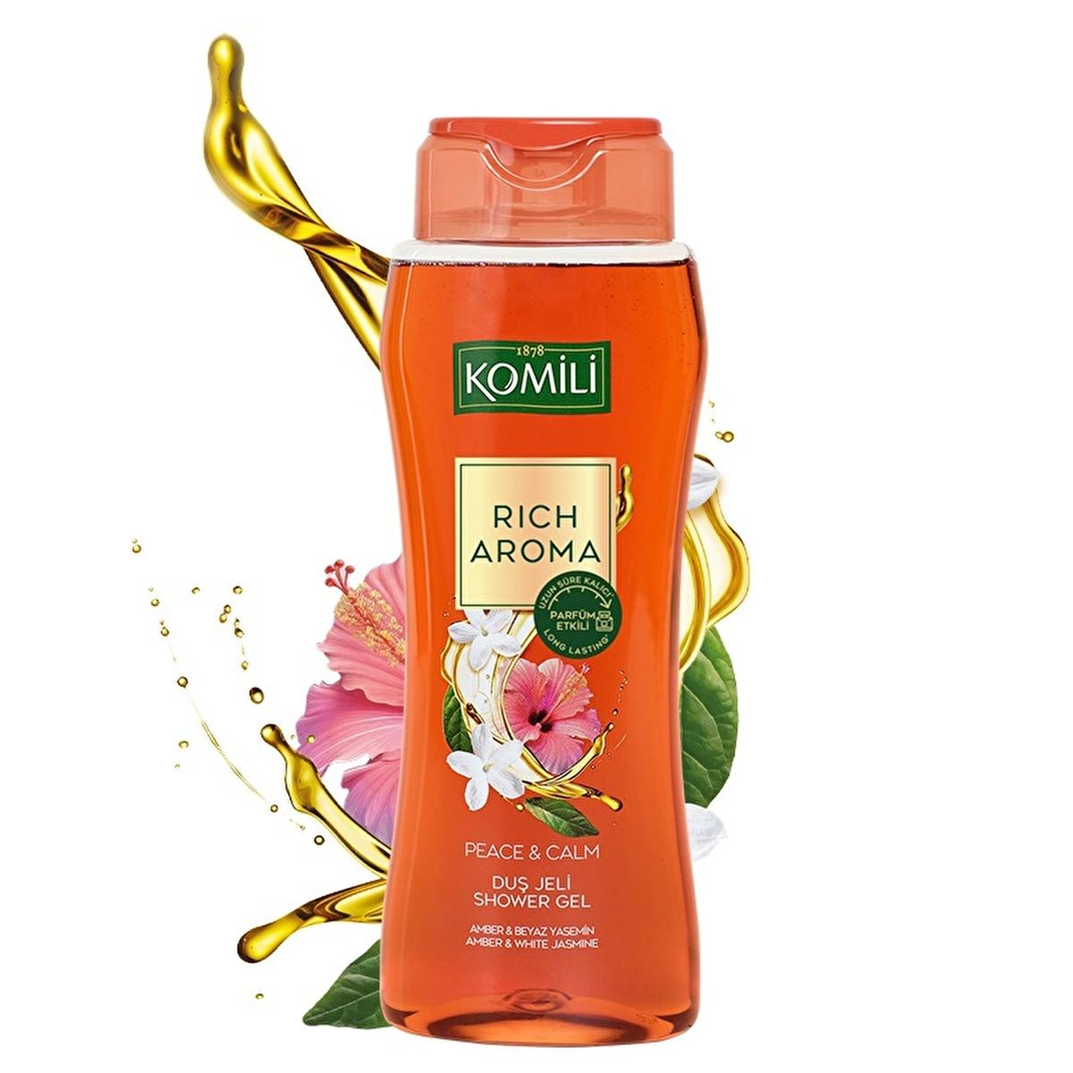 Komili Rich Aroma Peace & Calm Shower Gel - Calming, Long-Lasting Fragrance, 16.91 fl oz Komili Peace & Calm Shower Gel - Calming & Long-Lasting Shower Gel, Calming Shower Gel, Rich Aroma Shower Gel, Peace & Calm Shower Gel, Long-lasting fragrance shower gel, Relaxing Shower Products, Calming Scents, White Jasmine, Amber, Personal Care, Hygiene, Fragrant Shower Gel, Self-Care, Wellness, Luxury Shower Experience