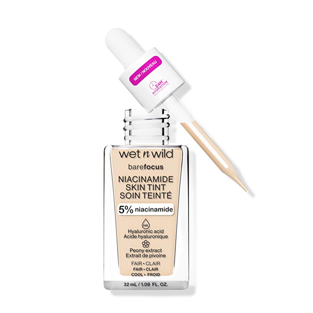 wet n wild Niacinamide Skin Tint Foundation: Achieve Natural, Radiant Skin with Hyaluronic Acid & Sheer Coverage wet n wild: Niacinamide Skin Tint Foundation - Natural Coverage Niacinamide skin tint, Hyaluronic acid foundation, Sheer coverage foundation, Satin finish foundation, Lightweight skin tint, wet n wild foundation, Skincare infused makeup, Foundation for sensitive skin, skin tint, foundation, makeup, niacinamide, hyaluronic acid, peony extract, sheer coverage, satin finish, lightweight, natural loo