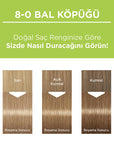 Palette Natural Hair Dye, 8-0 Bal Köpüğü - Long-Lasting, Natural Ingredients for Vibrant Color - Hair Dye