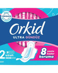 Orkid Ultra Long Size 2 Sanitary Pads with Wings 7 Count