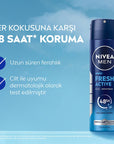 NIVEA MEN Fresh Active Men's Deodorant Spray - 48 Hour Protection, Oceanic Scent, Aluminum-Free NIVEA MEN Fresh Active Deodorant Spray - 48 Hour Protection Men's Deodorant Spray, Long-lasting Deodorant, NIVEA MEN Fresh Active, Aluminum-free Deodorant, Oceanic Scent Deodorant, 48-hour Deodorant Protection, Men's Grooming, Personal Care, Freshness, Confidence, Derma Active Protection, NIVEA INFINIFRESH, Powder-free, Dermatologically Tested, Men's Health, Hygiene Products