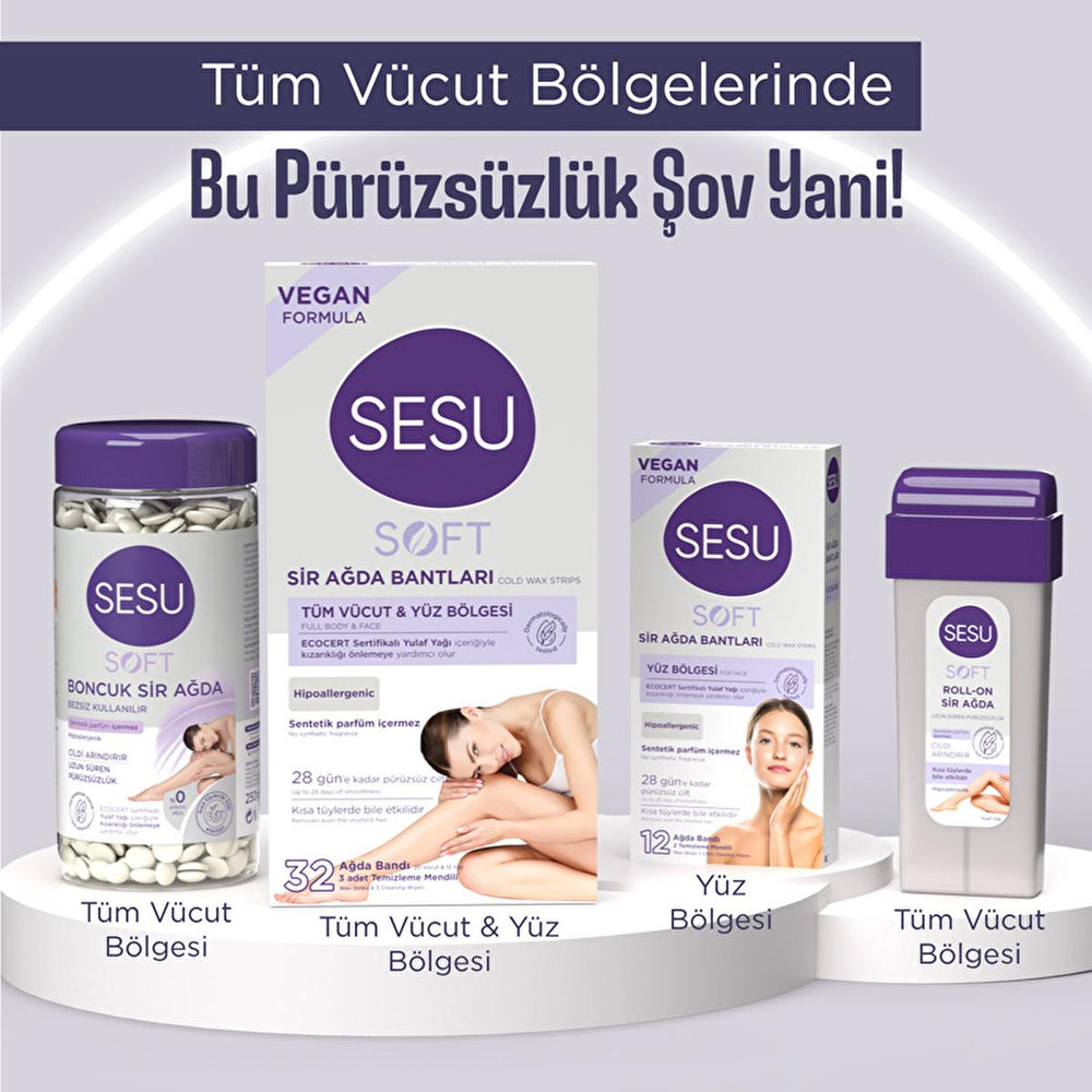 Sesu Soft Wax Strips for Hair Removal - Easy, Quick, Dermatologically Tested - 32 Strips - view 8