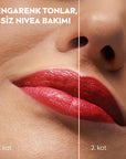 NIVEA Tinted Lip Care Balm with SPF30 UV Protection - Moisturizing, Natural Ingredients, 3-in-1 Formula NIVEA Tinted Lip Balm SPF30 - Moisturizing & Natural Tinted Lip Balm, Lip Care with SPF, Natural Lip Care, Multifunctional Lip Product, NIVEA Lip Care, Moisturizing Lip Balm, SPF30, E Vitamin, Shea Butter, Organic Almond Oil, Mineral Oil-Free, Dermatologically Approved, Lip Care Routine, Natural Ingredients, Lip Moisturization