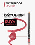 Flormar Mat Lip Liner - Waterproof, Long-Lasting, Matte Finish, 203 Subdued Pink - view 4