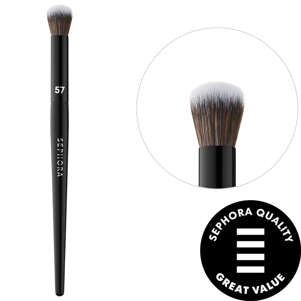PRO Concealer Brush #57: Achieve a Flawless, Airbrushed Finish with This Vegan Makeup Blending Tool PRO Vegan Concealer Brush - Flawless Airbrushed Finish concealer brush, vegan concealer brush, makeup brush, synthetic concealer brush, blending brush, cruelty-free makeup brush, flawless finish brush, professional concealer brush, concealer, vegan brush, makeup, blending, flawless, vegan makeup, synthetic brush, brushes, makeup applicators, face brush, gifts, gifts for her, gifts for makeup lovers, beauty, c