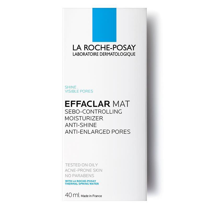 La Roche Posay Effaclar Mat Anti-Shine Moisturizer for Oily Skin - Mattifying, Hydrating, Minimizes Pores - 40ml La Roche Posay Effaclar Mat Moisturizer - Mattifying & Hydrating La Roche Posay Effaclar Mat, Anti-shine moisturizer, Oily skin care, Acne prone skin moisturizer, Mattifying moisturizer, Sebulyse, Mikro-Küreler+ Perlit, LHA, Oil control, Pore minimization, Hydrating moisturizer, Non-comedogenic, Compact size, Travel size, Skincare for oily skin, Acne control, Shine control, Matte finish, Daily mo