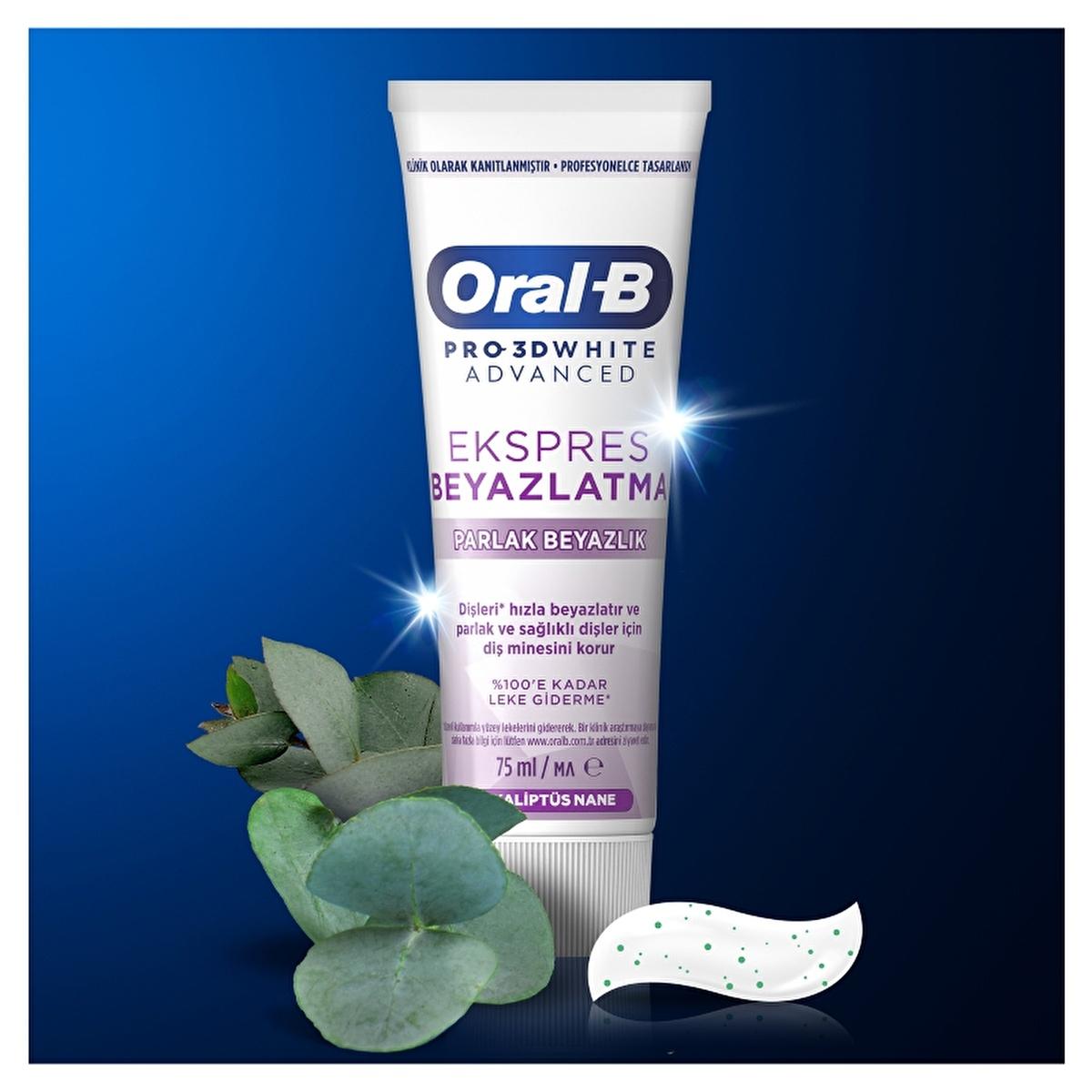 Oral-B Oral-B Pro 3D White Advanced Ekspres Beyazlık Diş Macunu 75ml - Whitening Toothpaste for a Brighter Smile Oral-B Pro 3D White Toothpaste - Advanced Whitening Oral-B Pro 3D White, Whitening Toothpaste, Advanced Ekspres Beyazlık, Diş Macunu 75ml, Oral Hygiene Products, Oral Care, Tooth Whitening, Dental Care, Healthy Smile, Brighter Teeth, Advanced Oral Care