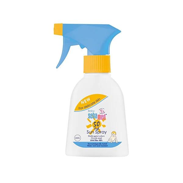 Sebamed Baby Sun SPF 50 Spray - Waterproof Sunscreen for Sensitive Baby Skin, Dermatologically Tested, 6.76 fl oz Sebamed Baby Sun SPF 50 Spray - Safe Sun Protection baby sunscreen spray, SPF 50 sunscreen, sunscreen for sensitive skin, dermatologically tested sunscreen, water resistant sunscreen, Sebamed, baby skincare, sun protection for babies, outdoor baby care