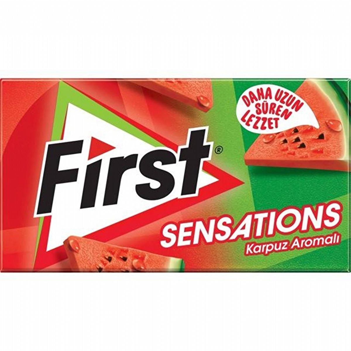 First Sensations Sugar-Free Watermelon Flavored Chewing Gum - Refreshing Breath Freshener, 27g First Sensations Sugar-Free Watermelon Gum - Refreshing & Sugar-Free sugar-free gum, watermelon flavored gum, chewing gum, breath freshener, sugarless gum, healthy oral care, refreshing gum, fruity gum, sugar-free treats
