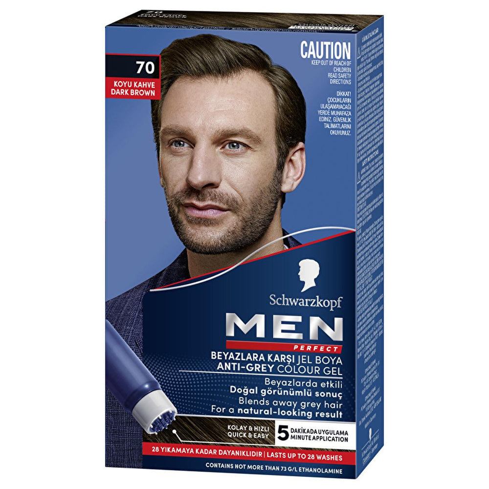 Men Perfect Koyu Kahve Saç Boyası - 70 Dark Brown Men's Hair Dye for Grey Hair Coverage - view 5