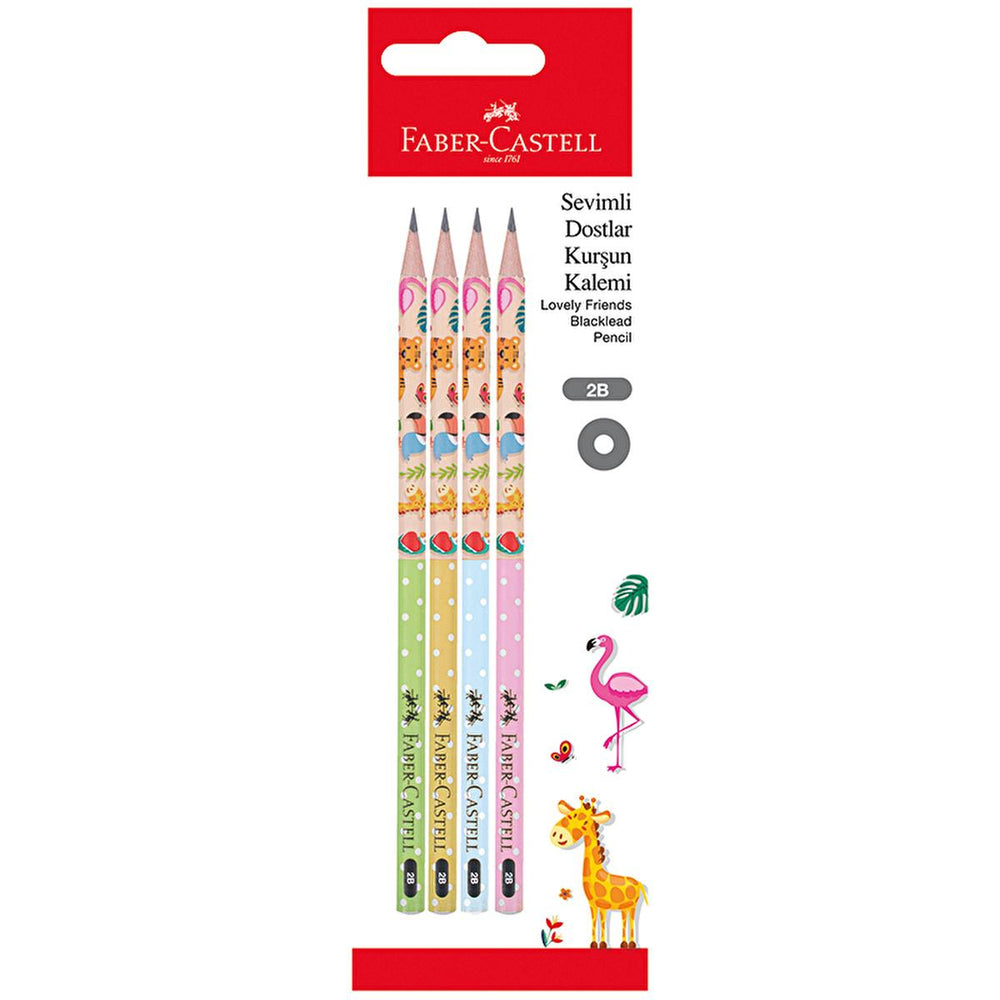 Faber Castell 2B Pencils - Set of 4 'Sevimli Dostlar' - Smooth Writing, Break-Resistant, Eco-Friendly Lead Pencils for School, Art & More Faber Castell 2B Pencils - Smooth Writing, Eco-Friendly Pencils, 2B pencils, Faber Castell pencils, Drawing pencils, Writing pencils, Sustainable pencils, Eco-friendly pencils, School supplies, Art supplies, Lead pencils, Sketching pencils, Soft pencils, Dark pencils, Students, Artists, Writing tools, Drawing tools, School, Art, Office supplies, Break-resistant, Eco frien