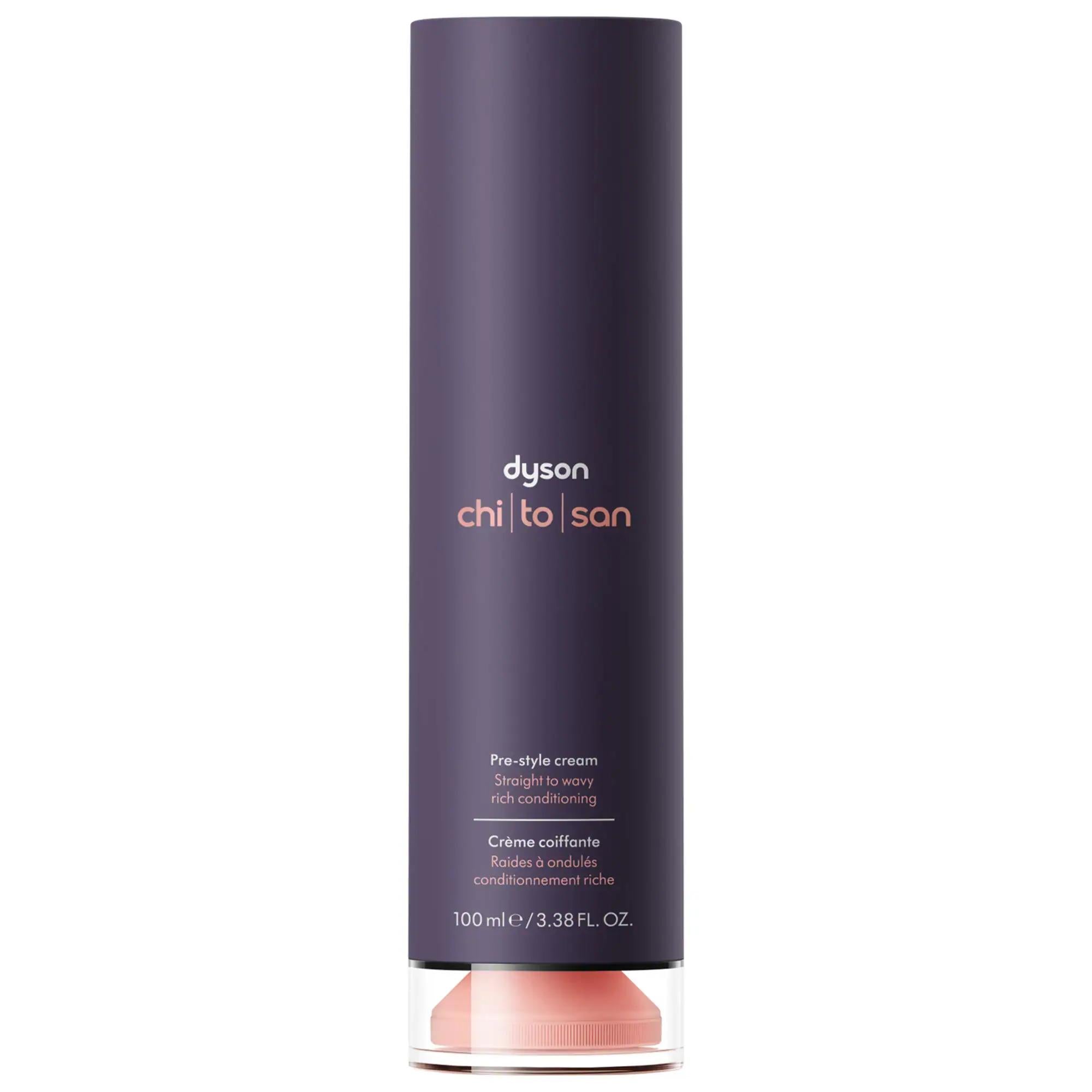 Dyson Chitosan Pre-Styling Hair Cream - Flexible Hold, Long-Lasting Style for All Hair Types Dyson Pre-Styling Hair Cream - Flexible Hold for All Hair Types Dyson hair cream, pre-styling hair cream, flexible hold hair product, long-lasting hair styling, hair care for various textures, hair styling products, hair treatment, curly hair care, straight hair care, wavy hair care, coily hair care, frizz reduction, hair conditioning, sustainable hair care, non-allergenic hair products