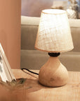 Homing Vowen Natural Wood Table Lamp Shade with Fabric - Eco-Friendly Rustic Home Decor - view 4