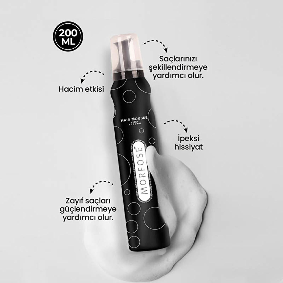 Morfose Extra Strong Hair Styling Mousse - 6.76 fl oz, Strong Hold, Volume Enhancer, Multivitamin Enriched Morfose Extra Strong Hair Mousse - 6.76 fl oz Hair Styling Mousse, Strong Hold Hair Product, Hair Volume Enhancer, Multivitamin Hair Care, Non-Residue Hair Styling, Hair Care, Styling Products, Beauty Products, Hair Volume, Hair Protection, Morfose, Hair Styling, Extra Strong Hold, Multivitamin Complex, Volume Enhancement, Moisture Locking