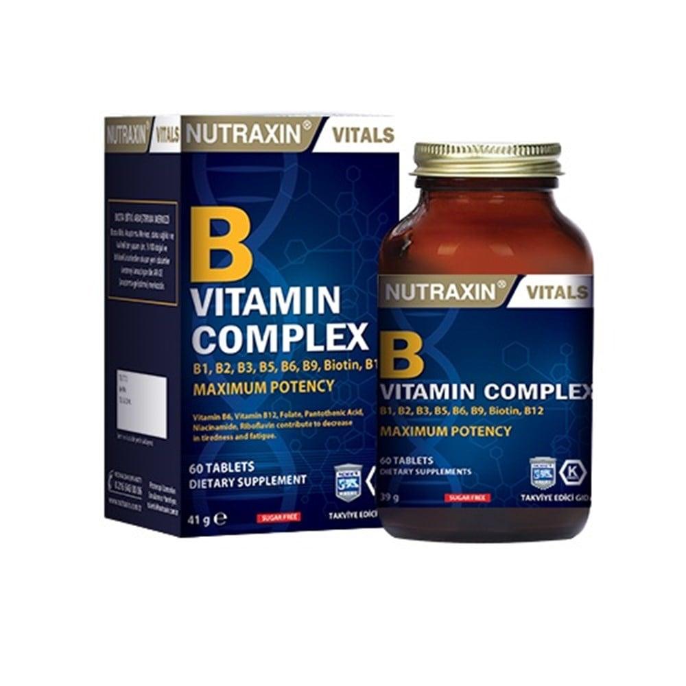 Nutraxin B Vitamin Complex Supplement - 60 Vegan Capsules for Energy Support Nutraxin B Vitamin Complex - 60 Vegan Capsules B Vitamin Complex Supplement, Dietary Supplement for Adults, Vegan Capsules, Gluten-Free Supplement, Biotin and Folate Supplement, Energy Support Supplement, Vitamin B1, Vitamin B2, Vitamin B3, Vitamin B5, Vitamin B6, Vitamin B9, Vitamin B12, Inositol, Choline, Biotin, Health Supplements, Nutritional Supplements, Wellness Products