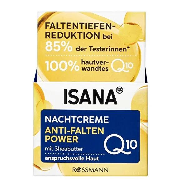 Isana Q10 Anti-Wrinkle Night Cream: Reduce Wrinkles & Improve Skin Elasticity - Macadamia & Shea Butter, Dermatologically Tested, Microplastic-Free, 1.69 Fl Oz Isana Q10 Night Cream - Reduce Wrinkles & Improve Elasticity Q10 night cream, anti-wrinkle cream, night cream for wrinkles, macadamia nut oil cream, shea butter night cream, dermatologically tested night cream, skin firming cream, microplastic free night cream, Isana night cream, night cream, anti-aging, wrinkle reduction, skin elasticity, hydration,