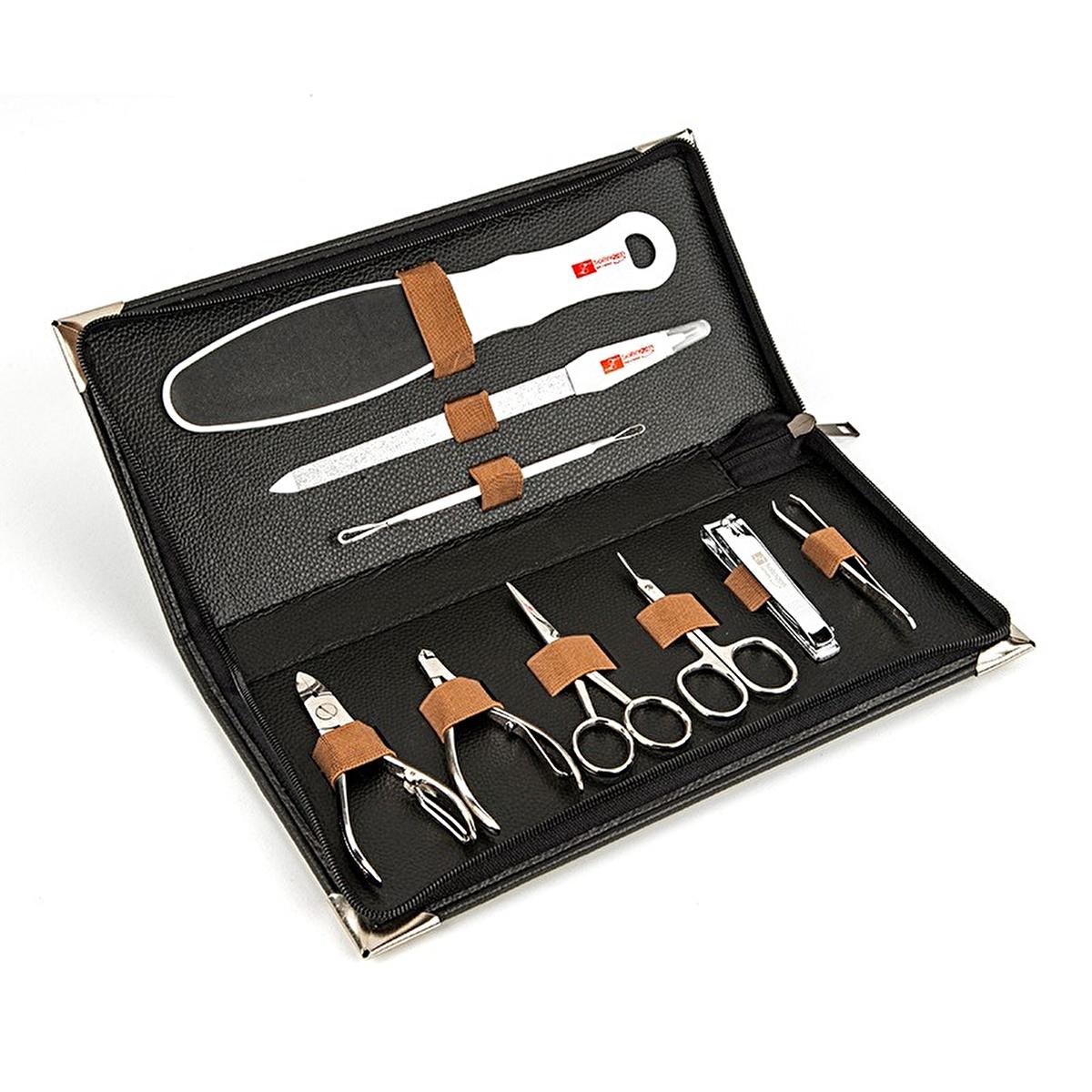 Solingen Professional Manicure Set - Complete Nail Grooming Kit with Leather Case, Cuticle & Nail Scissors - For Home Pedicure & Personal Care Solingen Manicure Set - Nail Grooming Kit | Home Pedicure manicure set, pedicure set, nail grooming kit, travel manicure set, professional manicure set, cuticle scissors, nail scissors, foot file, blackhead remover, personal grooming tools, manicure, pedicure, nail care, grooming, personal care, beauty, nail health, cuticle care, foot care, travel manicure, gifts for