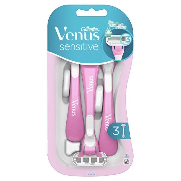 Gillette Venus Sensitive Disposable Razors for Women - 3-Blade, SkinElixir for Smooth, Irritation-Free Shave Gillette Venus Sensitive Razor: Smooth Shave for Sensitive Skin disposable razor for women, razor for sensitive skin, Gillette Venus, women's shaving razor, 3-blade disposable razor, razor with lubricating strip, disposable razors, sensitive skin razor, women's razor, shaving, hair removal, sensitive skin, irritation-free, smooth shave, SkinElixir, pivoting head, dermatologically tested, ergonomic ha