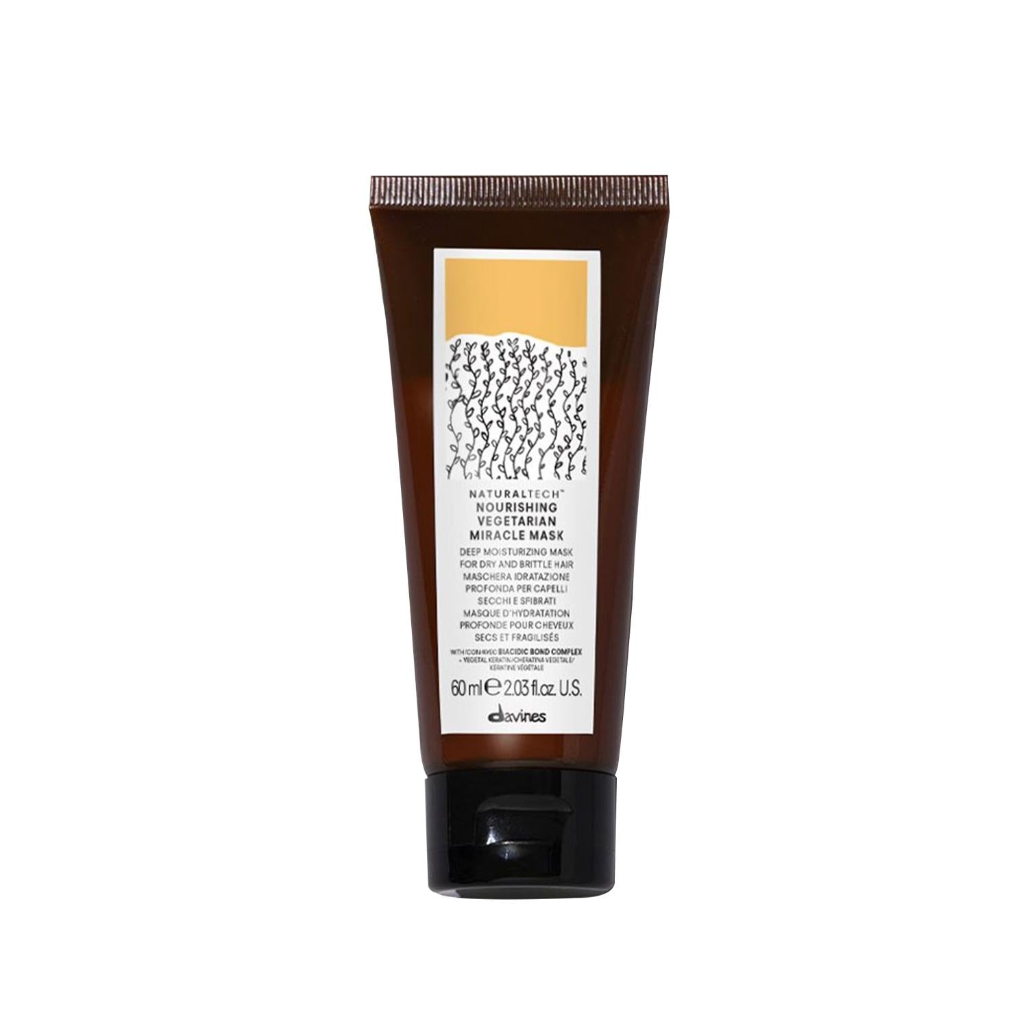 Davines Naturaltech Nourishing Vegetarian Mucize Maske 60 ml - Organic Hair Mask for Dry or Damaged Hair Davines Naturaltech Nourishing Hair Mask - Organic & Vegetarian nourishing hair mask, vegetarian hair care, natural hair products, Davines Naturaltech, organic hair mask, hair nourishment, cruelty-free beauty, sustainable beauty, dry hair care, damaged hair repair, natural ingredients, vegetarian beauty products