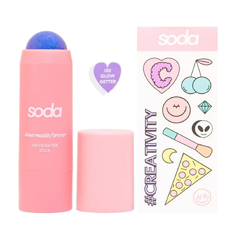 Soda Glow Getter Highlighter Stick - Long-Lasting Cream Highlighter for Radiant Glow - Highlighter