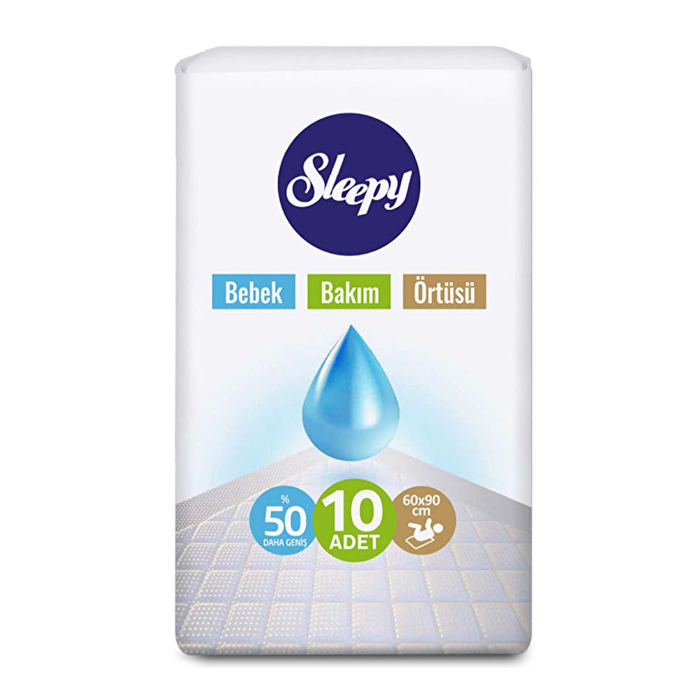 Sleepy Baby Care Mattress Protector - Liquid-Impermeable, Large Size (23.62 x 35.43 inches) - Pack of 10 - Baby Care