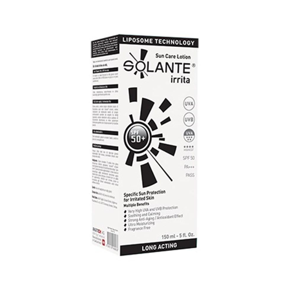 Solante Irrita Sunscreen for Sensitive Skin - SPF 50+, 5.07 fl oz Solante Irrita Sunscreen SPF 50+ for Sensitive Skin sunscreen for sensitive skin, high SPF sunscreen, UVA/UVB protection, dermatologically tested sunscreen, sunscreen for irritated skin, sensitive skin care, anti-aging sunscreen, paraben-free sunscreen, perfume-free sunscreen, SPF 50+, Solante Irrita