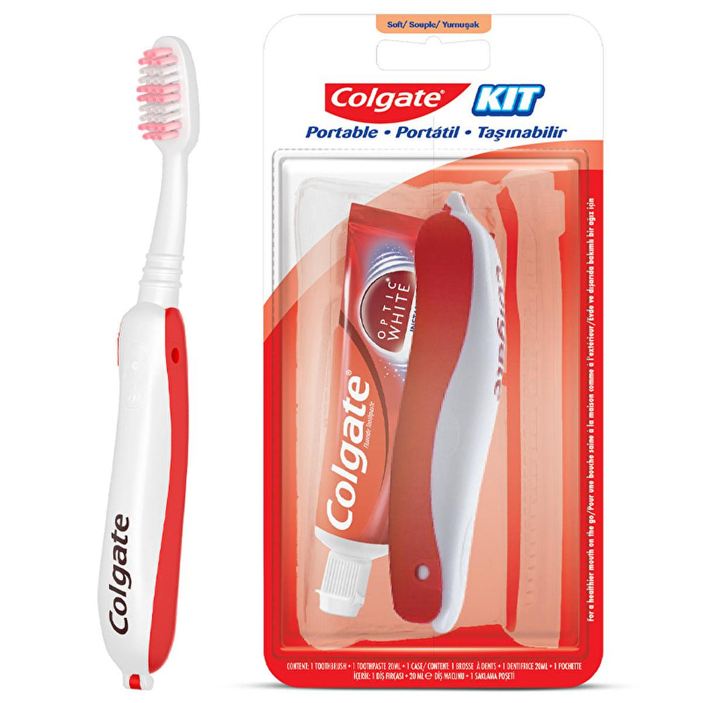 Colgate Optic White: Teeth Whitening Travel Kit - Portable Oral Care for Fresh Breath On-the-Go! Mini Toothpaste & Folding Toothbrush Colgate Travel Whitening Kit: Fresh Breath On-The-Go! travel toothpaste, travel toothbrush, teeth whitening travel kit, portable oral care, Colgate travel set, folding toothbrush travel, mini toothpaste, travel size toothpaste, teeth whitening kit travel size, oral hygiene travel, travel kit, oral care, teeth whitening, dental hygiene, travel essentials, TSA approved, compact