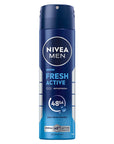 NIVEA MEN Fresh Active Men's Deodorant Spray - 48 Hour Protection, Oceanic Scent, Aluminum-Free NIVEA MEN Fresh Active Deodorant Spray - 48 Hour Protection Men's Deodorant Spray, Long-lasting Deodorant, NIVEA MEN Fresh Active, Aluminum-free Deodorant, Oceanic Scent Deodorant, 48-hour Deodorant Protection, Men's Grooming, Personal Care, Freshness, Confidence, Derma Active Protection, NIVEA INFINIFRESH, Powder-free, Dermatologically Tested, Men's Health, Hygiene Products
