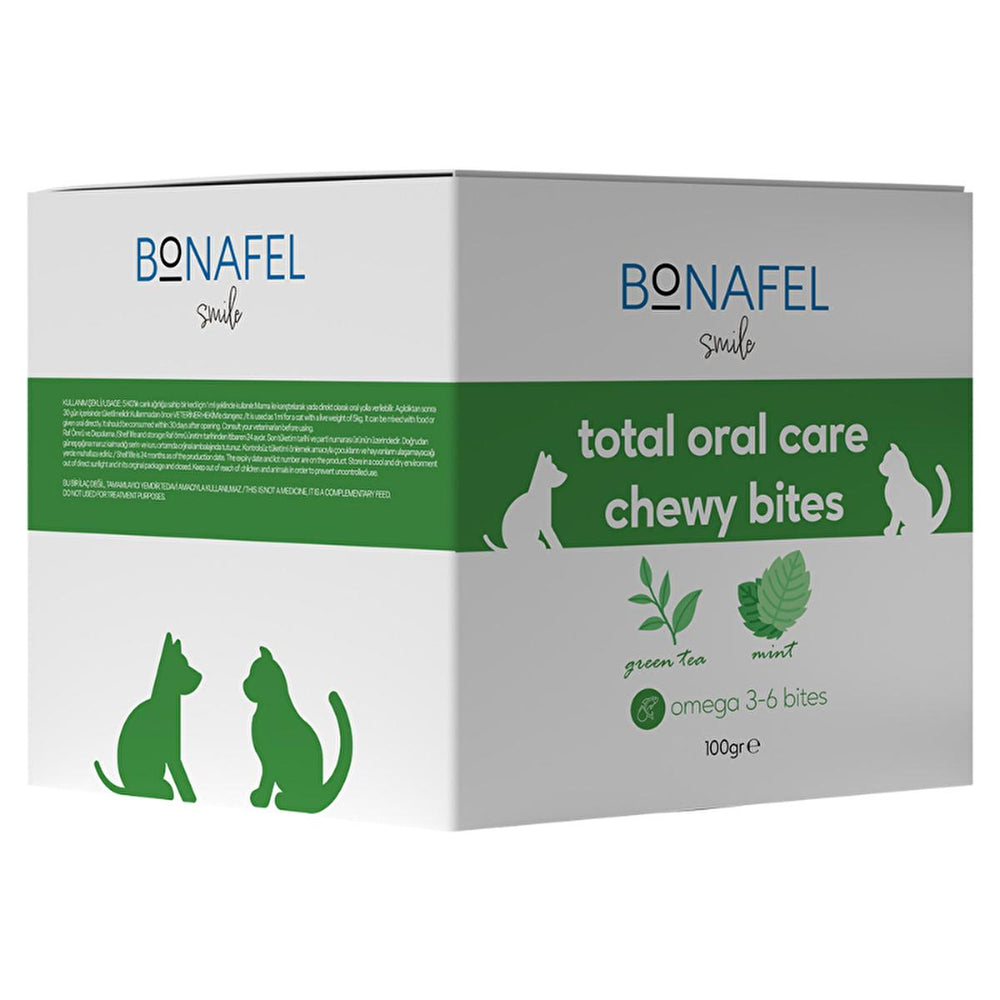 Bonafel Pet Dental Chews for Cats and Dogs - Natural Oral Health Supplement with Green Tea, Mint, and Omega 3-6 - view 2