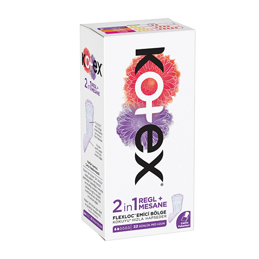 Kotex 2in1 Sanitary Pads - 22 Count - Protection for Menstruation & Bladder Leakage - view 3