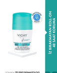 Vichy Anti-Perspirant Deodorant Roll-On 50ml - Non-Staining, Long-Lasting Freshness - Deodorant