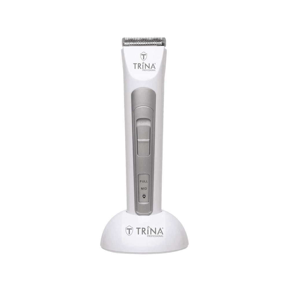 Trina Professional Hair Cutting Machine White TRNSACKS0034 - Precise Cutting for Hairstylists Trina Hair Cutting Machine - Precise Cutting Trina hair cutting machine, Professional hair clippers, Hair cutting tools, Trina TRNSACKS0034, White hair clippers, Professional hairstylists, Barbers, Hair cutting equipment, Salon tools, Barbershop essentials