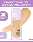 Maybelline New York Super Stay Lumi Matte Foundation - Long-Lasting, Matte Finish, 132 Maybelline Super Stay Lumi Matte Foundation - Long-Lasting Matte Makeup Maybelline Super Stay Lumi Matte Foundation, Long-lasting foundation, Matte finish makeup, Lightweight foundation, Foundation for various skin tones, Makeup for daily use, Durable makeup, Natural-looking foundation, Foundation with amino acid pigments