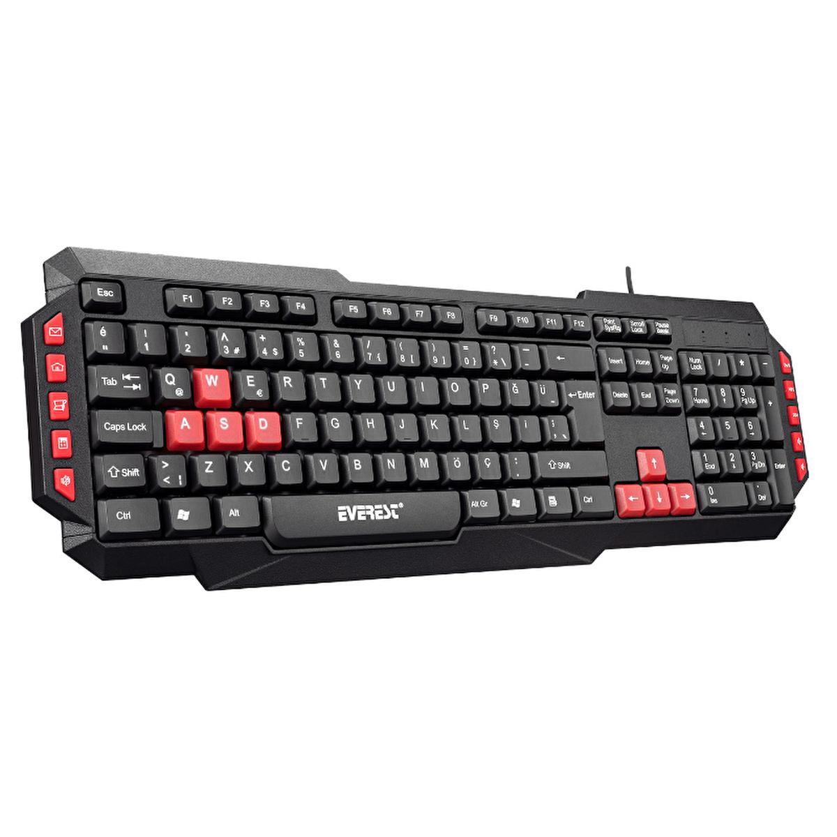 Everest Gaming Keyboard KB-G7 ARMOR - USB Q Layout, 50M Click Life, Compatible with Windows, IOS, Linux Everest KB-G7 ARMOR Gaming Keyboard - USB, Q Layout, 50M Click Life Gaming Keyboard, USB Gaming Keyboard, Kablolu Oyuncu Klavyesi, Q Layout Keyboard, Plug and Play Keyboard, Everest, Gaming, Keyboard, USB, Q Layout, Durable, Long Lasting, Compatible with Windows, IOS, Linux, Gamers, Heavy Users