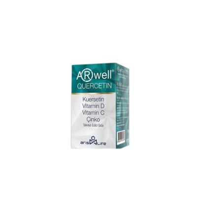 Arwell Quercetin Supplement - Immune System Support with Vitamin C, Zinc, and Vitamin D3 - 30 Tablets - Vitamin & Supplement