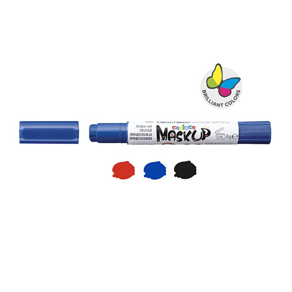Carioca Carnival Face Paint Kit - 3 Water-Based Colors, Dermatologically Tested, Easy Twist-Apply Design for Kids & - view 3