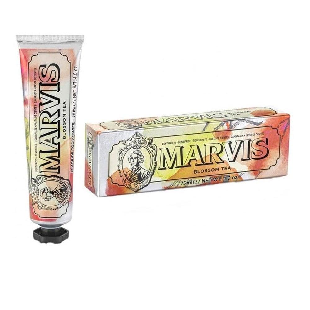 Marvis Blossom Tea Toothpaste - Premium Oral Care with Cherry & Peach Blossom Flavor Marvis Blossom Tea Toothpaste - Premium Oral Care Marvis toothpaste, Blossom Tea toothpaste, Sodium Fluoride toothpaste, Premium oral care products, Flavored toothpaste, Cherry blossom toothpaste, Peach blossom toothpaste, Oral hygiene products, Tooth decay prevention, Long-lasting freshness