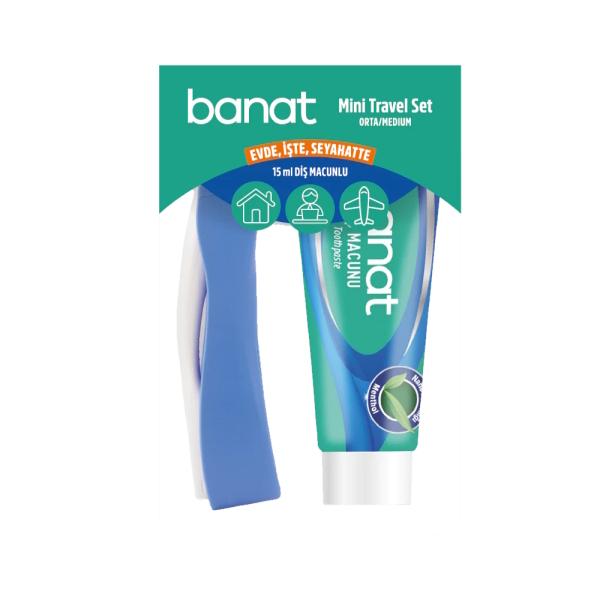 Banat Mini Travel Set Toothbrush & Toothpaste Kit