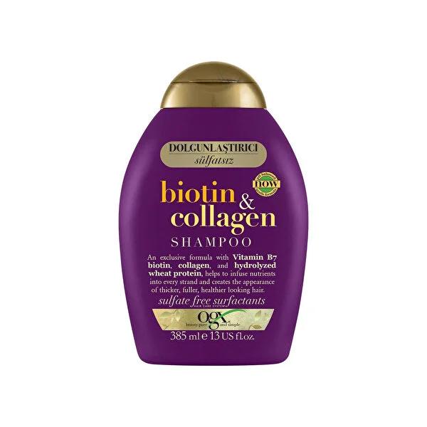 OGX Biotin & Collagen Shampoo for Weak & Falling Hair - Nourishing, 13.02 fl oz OGX Biotin & Collagen Shampoo - Nourishing for Weak Hair Biotin Shampoo, Collagen Hair Care, Nourishing Shampoo, Hair Growth Products, Shampoo for Weak Hair, Hair Nourishment, Biotin for Hair, Collagen for Hair, Wheat Proteins, Long-Lasting Shampoo, Hair Strengthening, Healthy Hair Products, Hair Care Routine, Daily Shampoo, Weak Hair Solution, Falling Hair Treatment