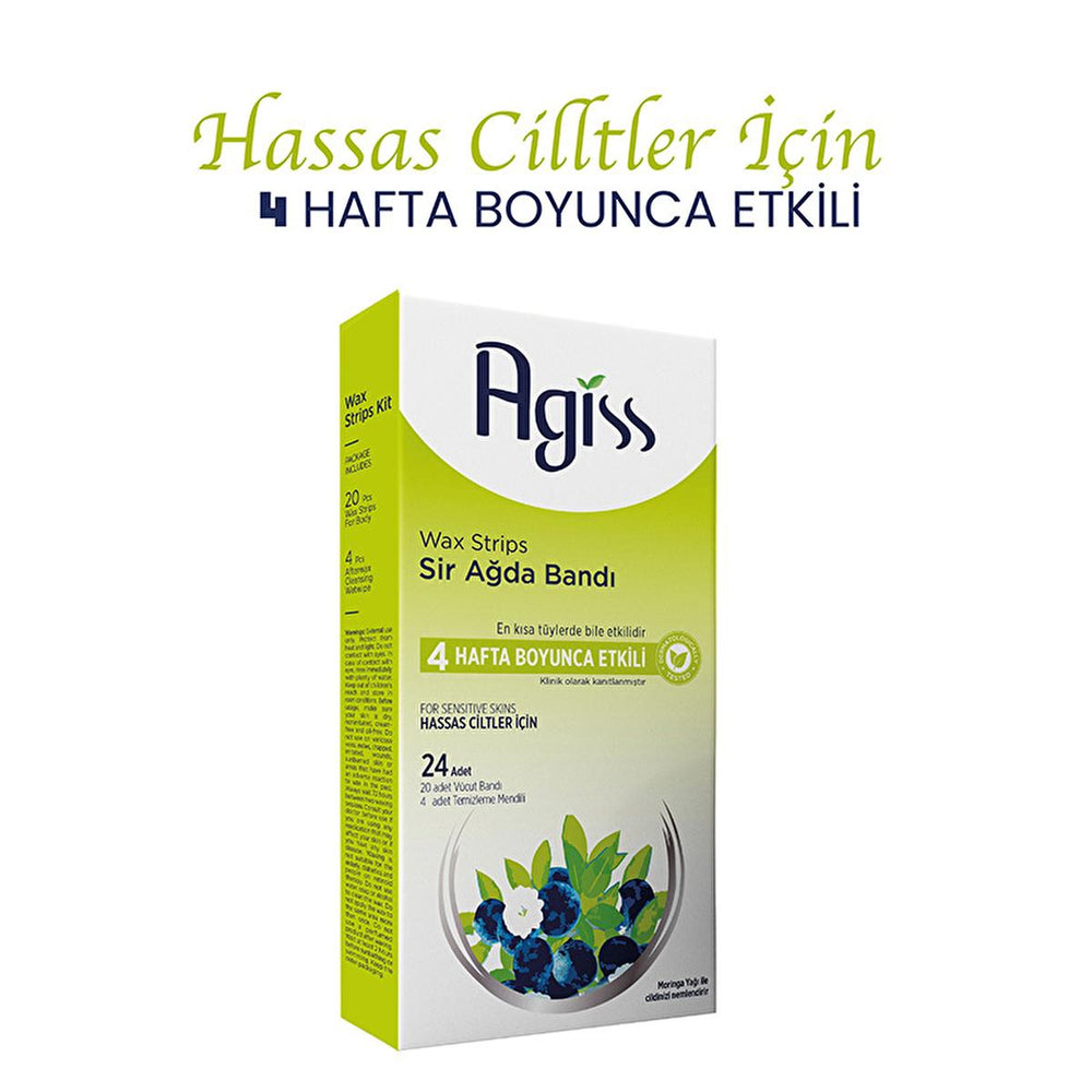 Agiss Sensitive Skin Wax Strips for Body Hair Removal - Gentle, Effective, Natural Ingredients - view 3