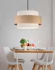 Homing Retro Fabric Pendant Light - Minimalist Lighting with E27 Socket, 30 cm Width, 80 cm Adjustable Length
