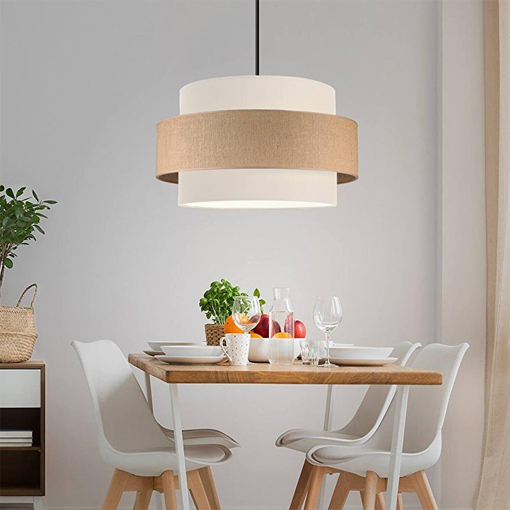 Homing Retro Fabric Pendant Light - Minimalist Lighting with E27 Socket, 30 cm Width, 80 cm Adjustable Length