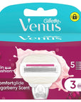 Gillette Venus Comfort Glide Sugarberry Women's Razor Refills - 3 Count, Smooth Shaving for Sensitive Skin - Fragrance