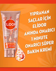 Elidor Instant Repair Hair Care Cream - 1 Minute Repair, Enriched with C Vitamin, Keratin, and Ceramide - Anti-Frizz Hair Cream for Damaged Hair Elidor Instant Repair Hair Cream - 1 Min Repair & Nourishment hair repair cream, instant hair care, Ceramide hair treatment, Keratin hair repair, anti-frizz hair cream, hair care for damaged hair, hair moisturizer, cruelty-free hair care, PETA approved hair products, hair nourishment, hair softening, frizz reduction, hair care routine, post-shampoo treatment
