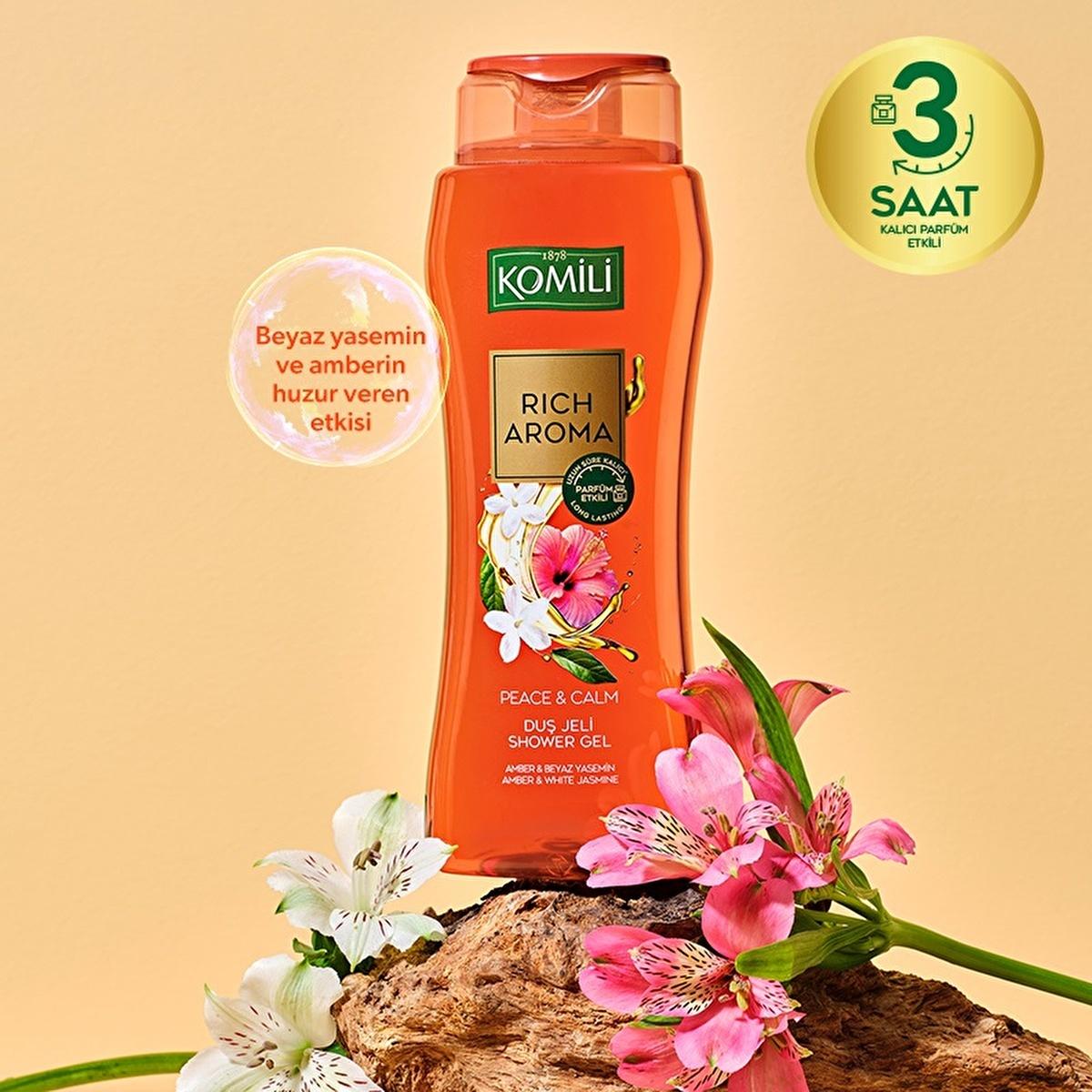 Komili Rich Aroma Peace & Calm Shower Gel - Calming, Long-Lasting Fragrance, 16.91 fl oz Komili Peace & Calm Shower Gel - Calming & Long-Lasting Shower Gel, Calming Shower Gel, Rich Aroma Shower Gel, Peace & Calm Shower Gel, Long-lasting fragrance shower gel, Relaxing Shower Products, Calming Scents, White Jasmine, Amber, Personal Care, Hygiene, Fragrant Shower Gel, Self-Care, Wellness, Luxury Shower Experience