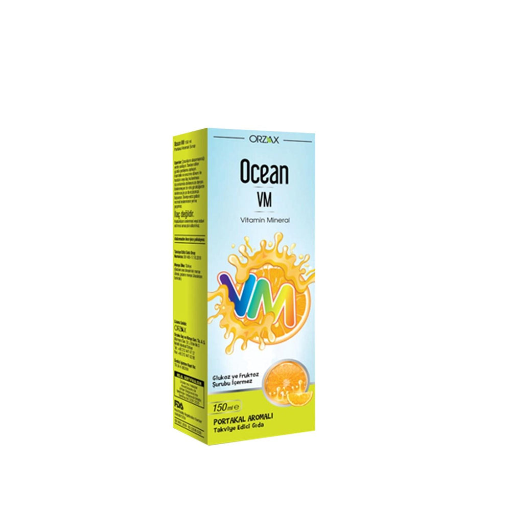 Orzax Vitamin Mineral Supplement Syrup - Orange Flavored, 150ml, Supports Overall Health & Wellness Orzax Vitamin Mineral Syrup - Orange Flavored Supplement Vitamin Mineral Syrup, Orange flavored supplement, Dietary supplement syrup, Orzax Ocean VM, Health supplement for adults and children, nutritional support, dietary supplement, vitamin syrup, mineral supplement, health and wellness, family health, children's health, orange flavored health drink